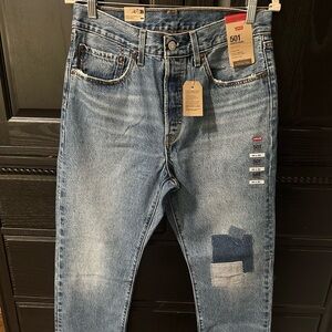 Levi’s 501 Original Denim Jeans with Patchwork (Size 30x30)